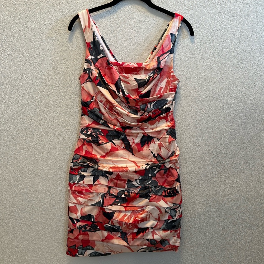 Express rose and pink shirt dress.